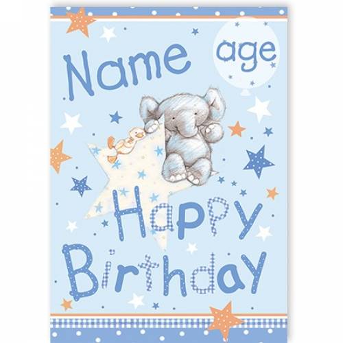Elephant Age Happy Birthday Card
