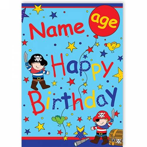 Stars Pirates AGE HAPPY BIRTHDAY Card