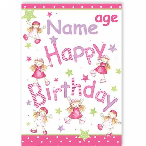 Pink Fairies Happy Birthday Card