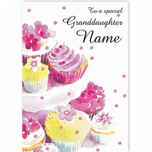 Cupcakes To A Special Granddaughter Name Card