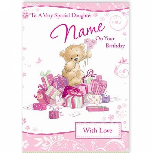 Special Daughter On Your Birthday Pink Teddy Card
