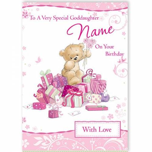 Special Goddaughter On Your Birthday Pink Teddy Card