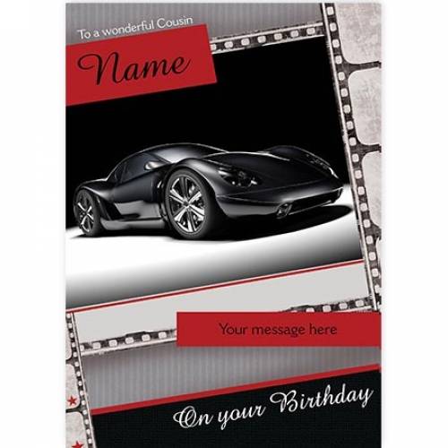 Cousin Fast Car Birthday Card