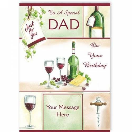 Dad Birthday Wine And Grapes Card