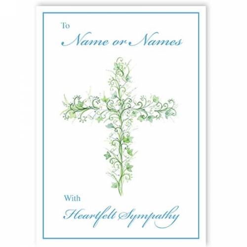 Flower Cross Sympathy Card