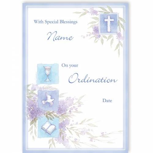 Chalice Dove Book Ordination Card