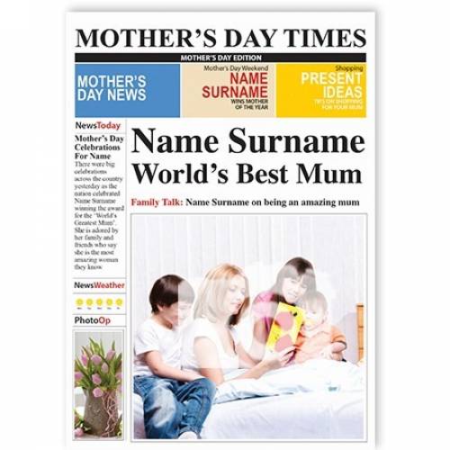 Name And Photo Worlds Best Mum Card
