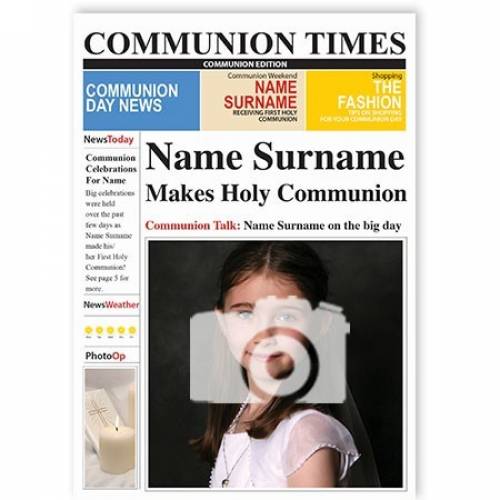 Communion Times Photo Upload Card