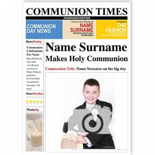 Communion Times Photo Upload News Card