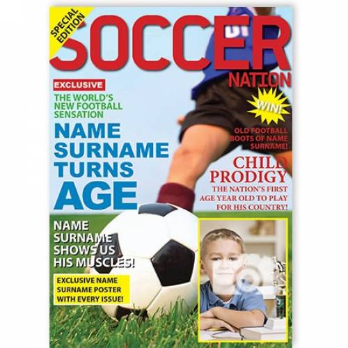 Soccer Football Magazine Happy Birthday 2 Card