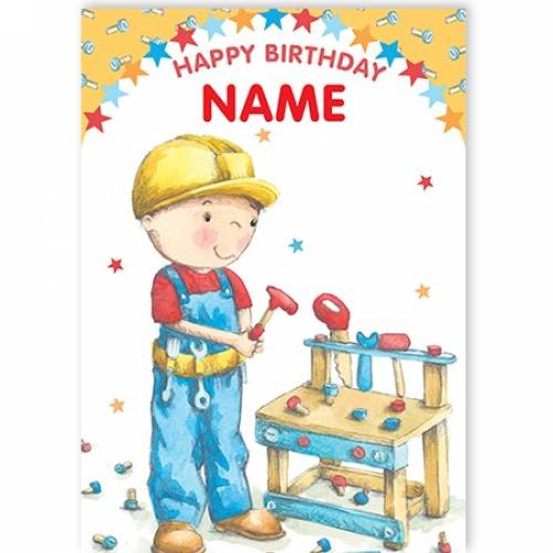 Boy Builder Happy Birthday Card
