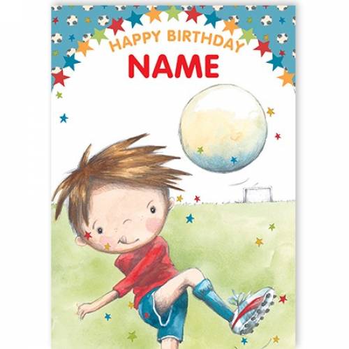 Footballer Boy Happy Birthday Card