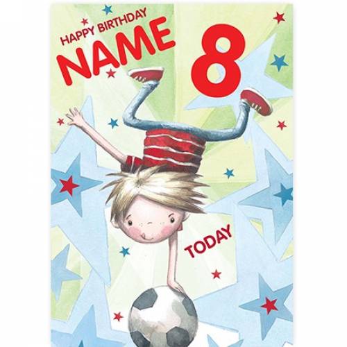 Balancing On Football Birthday Card