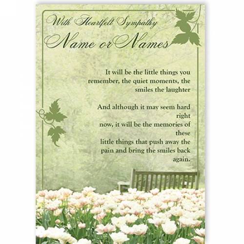 With Heartfelt Sympathy Name Flowers Card
