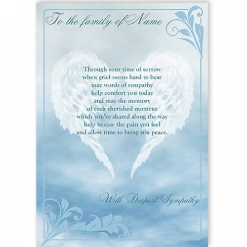 To The Family Of Name With Deepest Sympathy Card