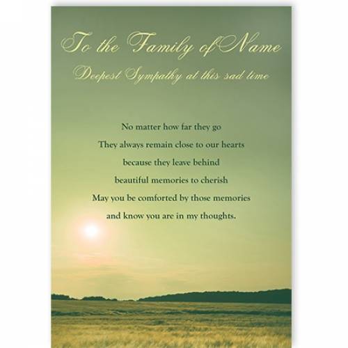 To The Family In Sympathy Landscape Card