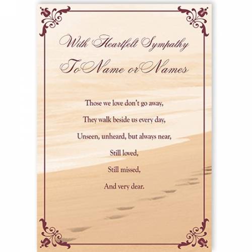 With Heartfelt Sympathy Sand Card