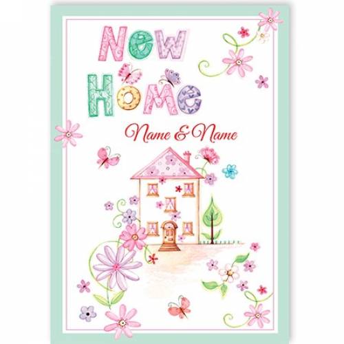 New Home Name And Name House Card