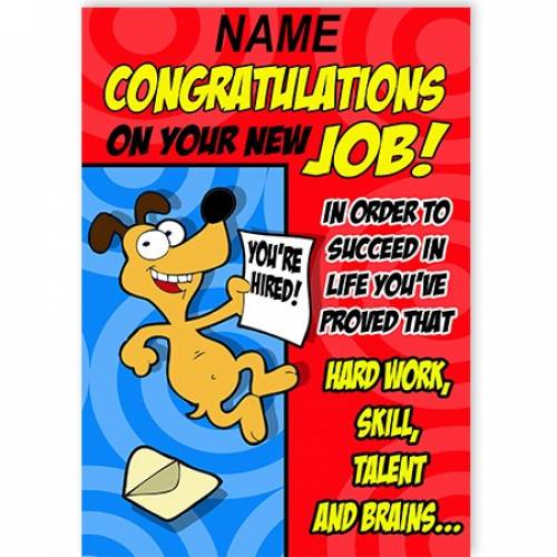Congratulations Your're Hired New Job Card