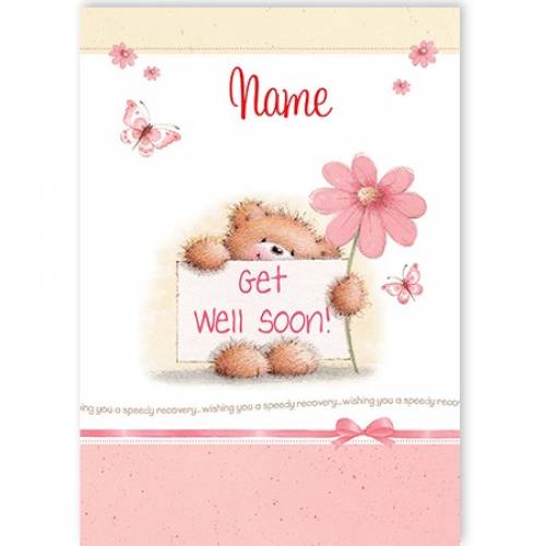 Get Well Soon Teddy Flower Card