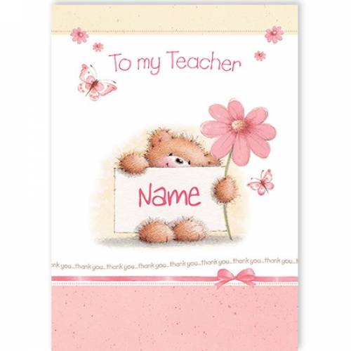 To My Teacher Teddy Card