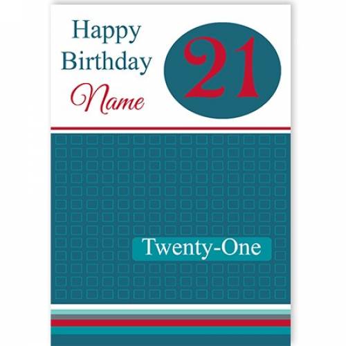 Generic Happy 21st Birthday Card