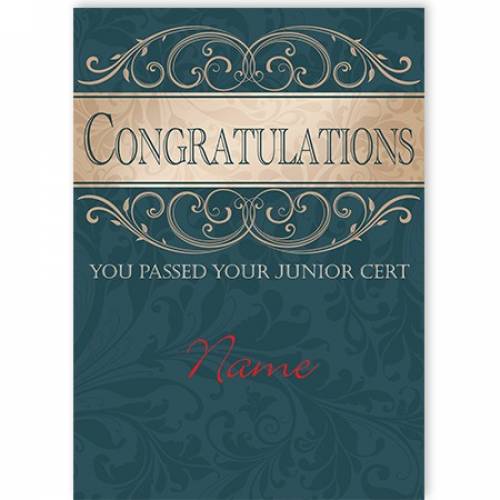 Congratulations Junior Cert Passed Card