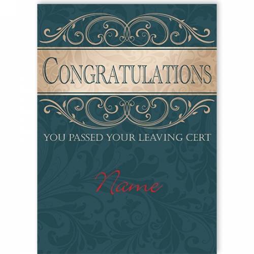 Congratulations Leaving Cert Passed Card