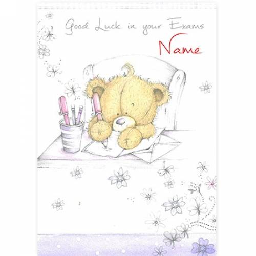 Bear Writing Good Luck In Your Exams Card