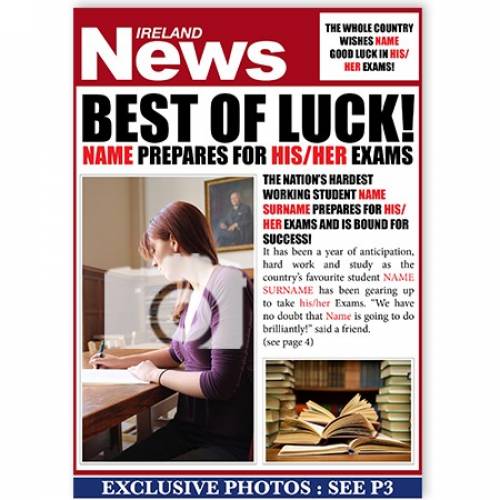Best Of Luck - Exam Preparation Card