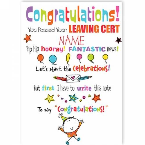Congratulations - Leaving Cert Card