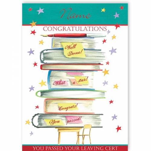 Books Congratulations You Passed Your Leaving Cert Card