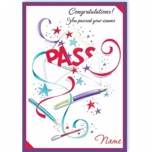 Congratulations You Passed Your Exams-pass Card