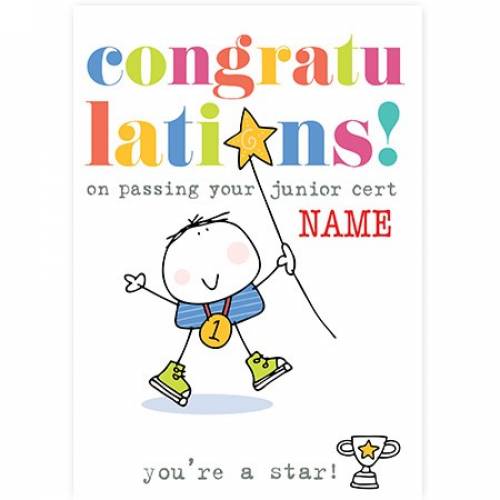 Congratulations On Passing Your Junior Cert, NO. 1 Card