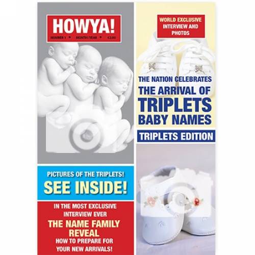 Howya Arrival Of Triplets Photo Personalised Card
