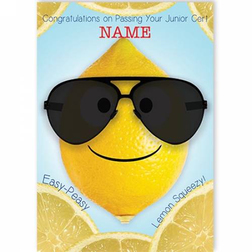Congratulations Junior Cert Lemon Card