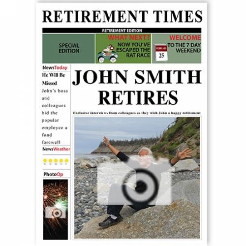 Male Retirement Times Newspaper Cover Upload Photo Card