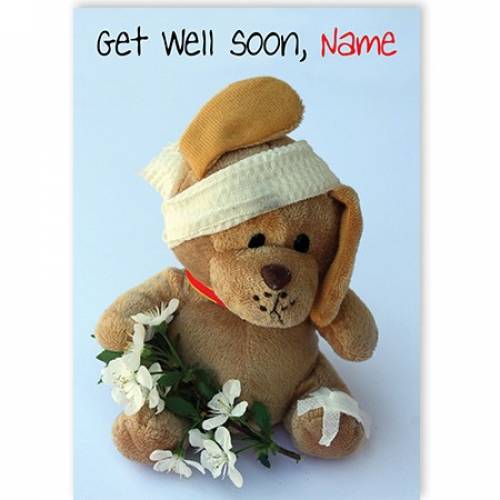 Get Well Soon Teddy Bandages Card