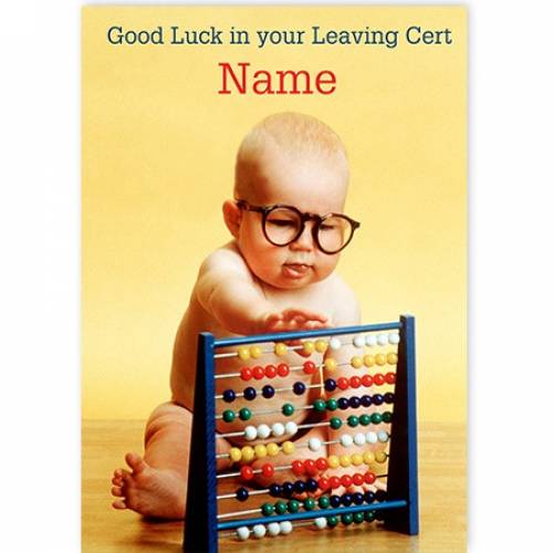 Baby With Abacus Leaving Cert Good Luck Card