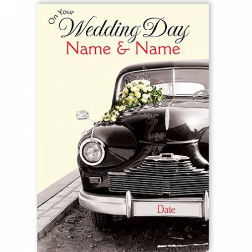 On Your Wedding Day Vintage Car (add Date) Card