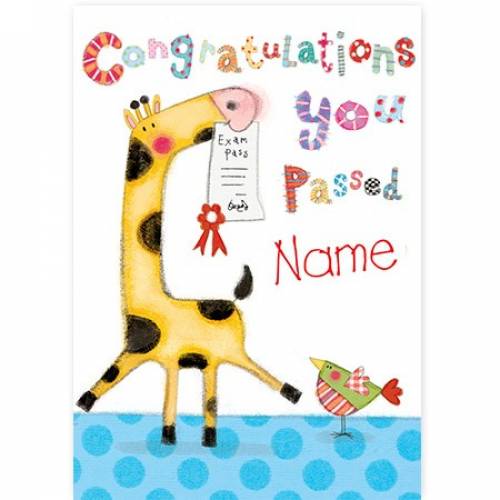 Giraffe Congratulations You Passed Exams Card
