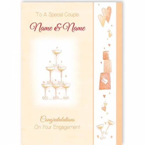 To A Special Couple Champagne Glasses Card