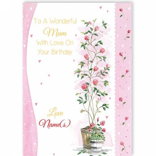 Rose Plant Mother Happy Birthday Card