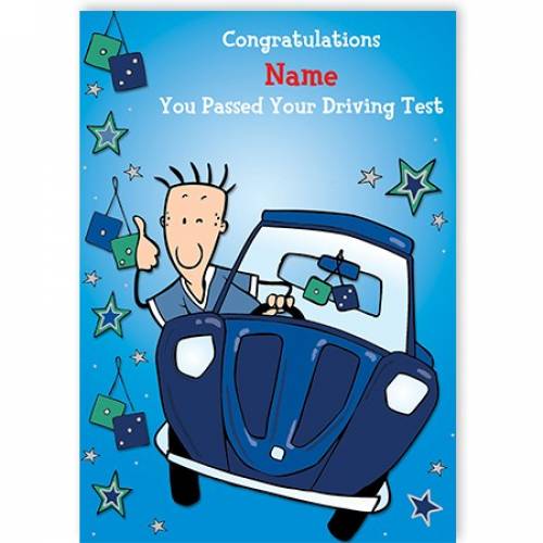 Blue Car Passed Your Driving Test Card