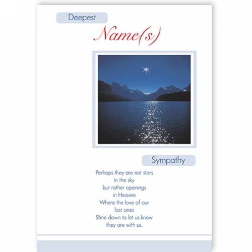 Scenic Lake Deepest Sympathy Card