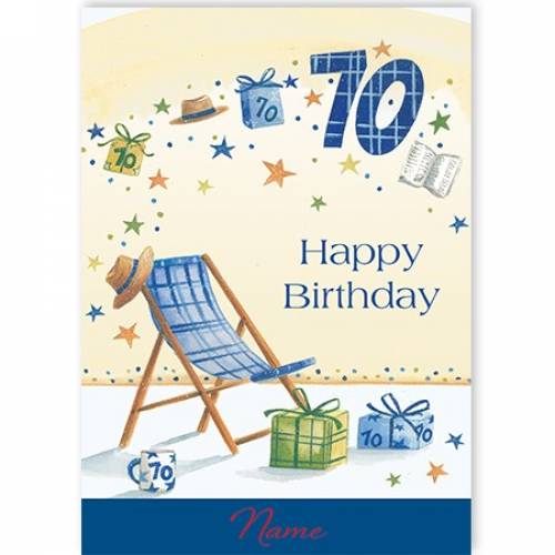 Beach Deck Chair 70th Birthday Card