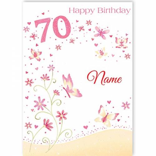 Butterfly's 70th Birthday Card