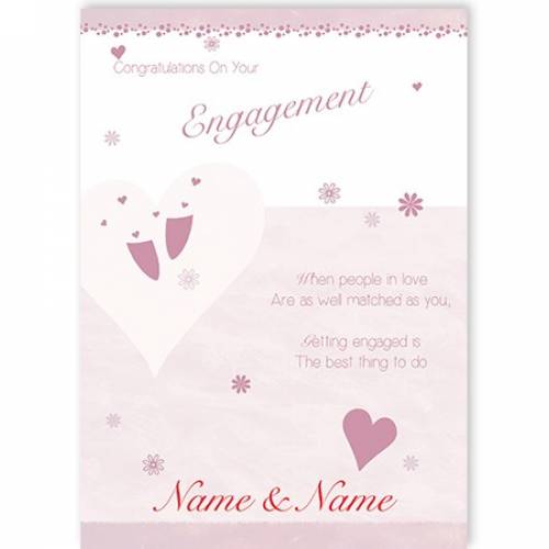 Congratulations On Your Engagement When People In Love Name And Name Card