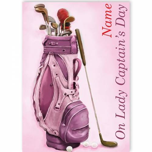 Purple Golf Bag On Lady Captain's Day Card