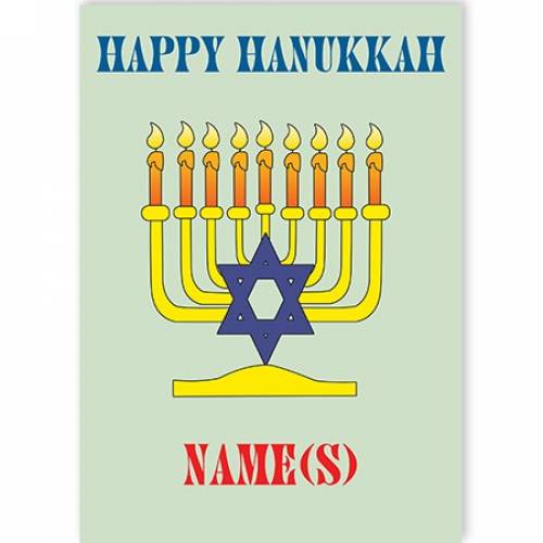 Candles Start Of David Happy Hanakkah Card